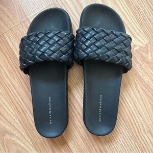 mercer & madison Black Braided Slide Sandals